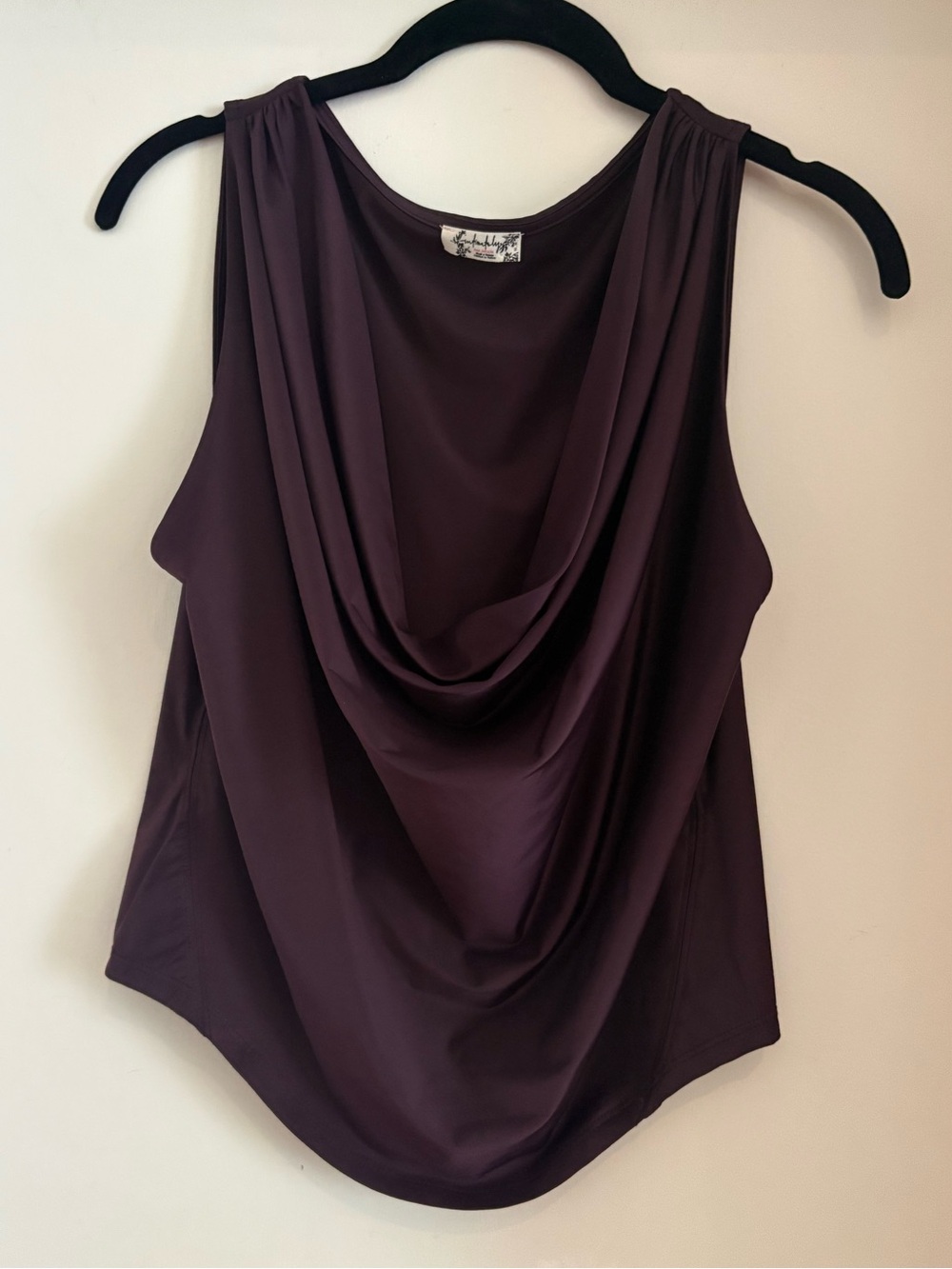 Free People Draped Cowl Neck Tank Top - Plum